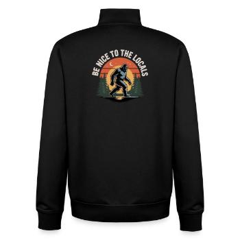 Bigfoot Sasquatch Yeti Cryptid Creatures Big Foot - Unisex Organic Zip Sweatshirt von Stanley/Stella - Schwarz - Hinten - AI Model Male 185 light (185cm)