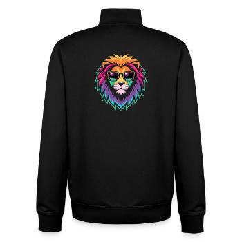 Lion arc en ciel lunettes soleil - Sweat zippé unisexe en coton bio Stanley/Stella - noir - Dos - AI Model Male 185 light (185cm)