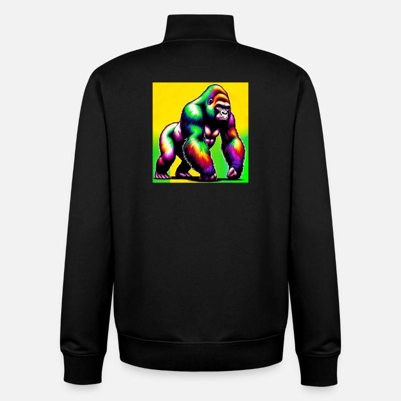 Gorilla - Unisex Organic Zip Sweatshirt von Stanley/Stella - Schwarz
