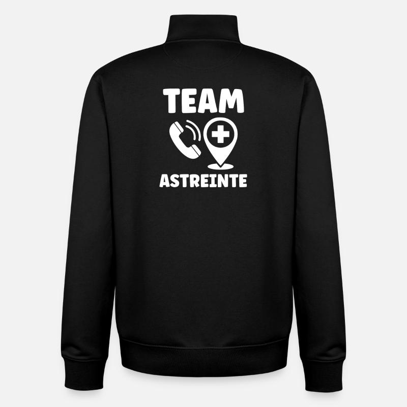 Astreinte  - Sweat zippé unisexe en coton bio Stanley/Stella - noir
