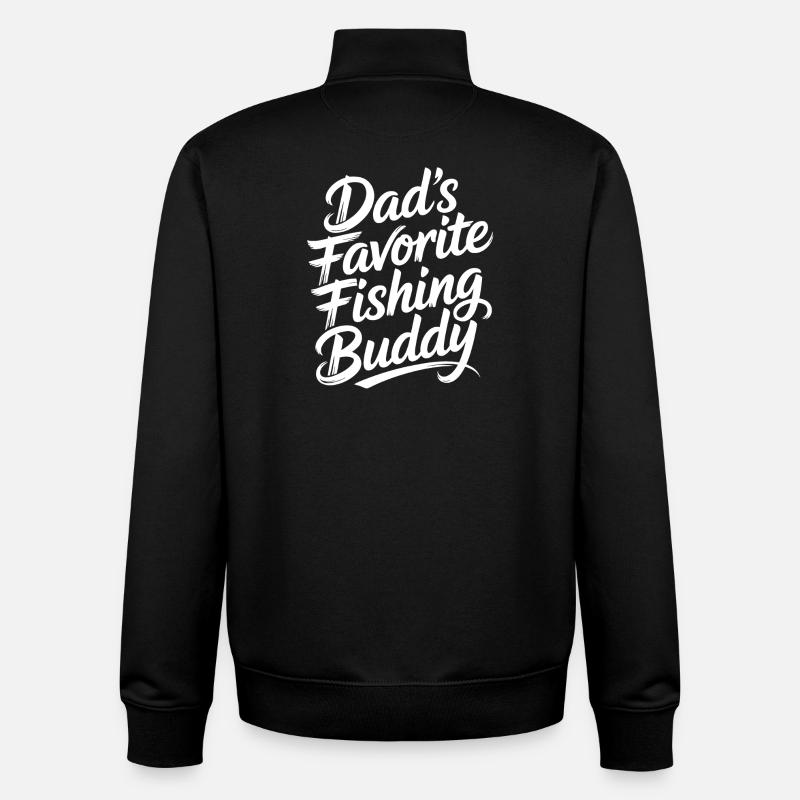 Vaters Lieblings Angelbuddy - Unisex Organic Zip Sweatshirt von Stanley/Stella - Schwarz