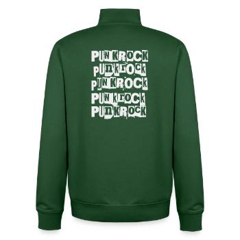 Punkrock-Wiederholungsdruck - Unisex Organic Zip Sweatshirt von Stanley/Stella - Flaschengrün - Hinten - AI Model Male 185 dark (185cm)