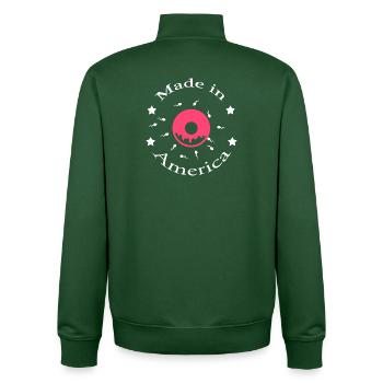 Made in America - Sweat zippé unisexe en coton bio Stanley/Stella - vert bouteille - Dos - AI Model Male 185 dark (185cm)
