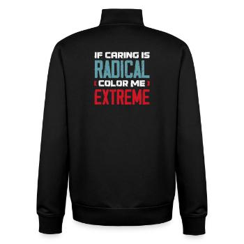 radicalized by fundamental - Unisex Organic Zip Sweatshirt by Stanley/Stella - black - Back - AI Model Male 185 light (185cm)