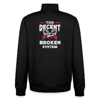 radicalized by fundamental - Unisex Organic Zip Sweatshirt by Stanley/Stella - black - Back - AI Model Male 185 light (185cm)