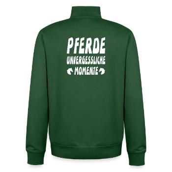 Pferde - Unisex Organic Zip Sweatshirt von Stanley/Stella - Flaschengrün - Hinten - AI Model Male 185 dark (185cm)