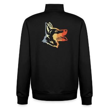 Vintage Deutscher Schäferhund - Unisex Organic Zip Sweatshirt von Stanley/Stella - Schwarz - Hinten - AI Model Male 185 light (185cm)