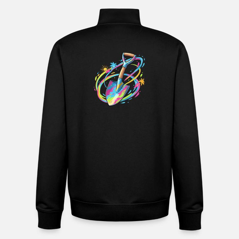 Farbexplosion Gartenschaufel Illustration - Unisex Organic Zip Sweatshirt von Stanley/Stella - Schwarz