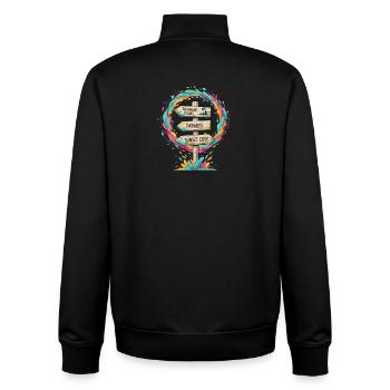 Sentiers des îles tropicales Signaling - Sweat zippé unisexe en coton bio Stanley/Stella - noir - Dos - AI Model Male 185 light (185cm)