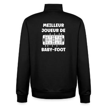 Meilleur Joueur de Babyfoot - Sweat zippé unisexe en coton bio Stanley/Stella - noir - Dos - AI Model Male 185 light (185cm)
