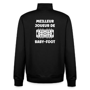 Meilleur joueur de baby-foot - Sweat zippé unisexe en coton bio Stanley/Stella - noir - Dos - AI Model Male 185 light (185cm)