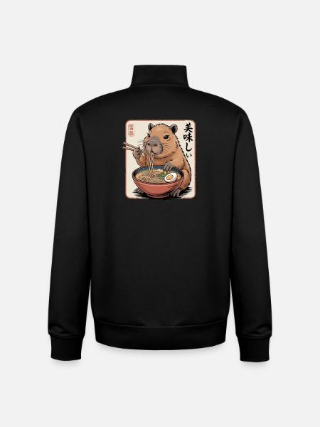 Ramen Capybara Delicacy - Unisex Organic Zip Sweatshirt by Stanley/Stella - black
