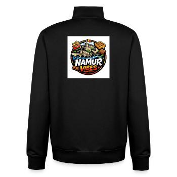 Namur Streetwear Culture Logo – Belgium Urban - Sweat zippé unisexe en coton bio Stanley/Stella - noir - Dos - AI Model Male 185 light (185cm)