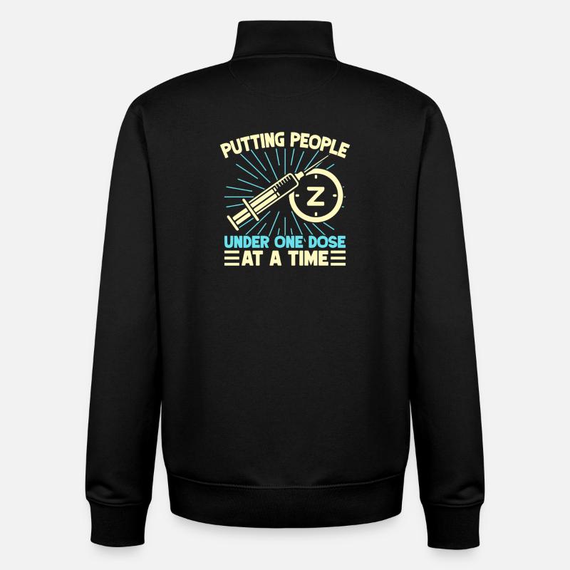 Anesthesiologist Putting People One Dose - Unisex Organic Zip Sweatshirt by Stanley/Stella - black