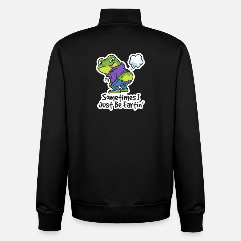 Sweat à capuche grenouille riant - Sweat zippé unisexe en coton bio Stanley/Stella - noir