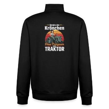  Vergiss Das Krönchen Diese Prinzessin Fährt - Unisex Organic Zip Sweatshirt von Stanley/Stella - Schwarz - Hinten - AI Model Male 185 light (185cm)