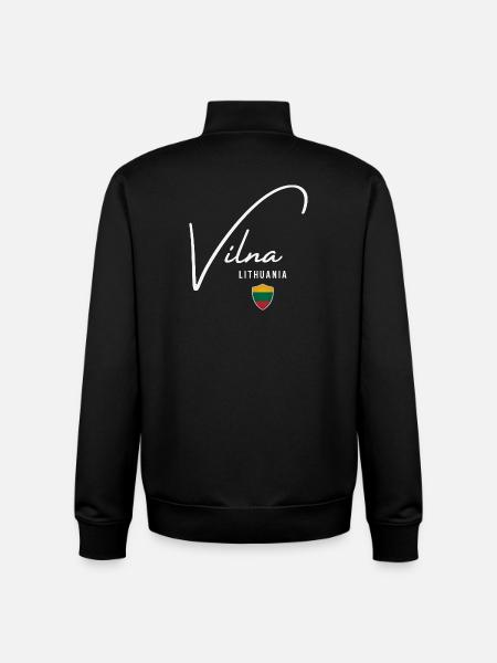 Vilnius Lithuania, elegant design Vilnius - Unisex Organic Zip Sweatshirt by Stanley/Stella - black