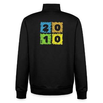 16. Geburtstag Farbige Patches since 05/2010 - Unisex Organic Zip Sweatshirt by Stanley/Stella - black - Back - AI Model Male 185 light (185cm)
