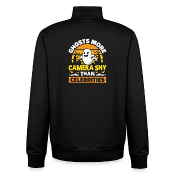 Geisterjäger Halloween Englisch Spruch - Unisex Organic Zip Sweatshirt von Stanley/Stella - Schwarz - Hinten - AI Model Male 185 light (185cm)
