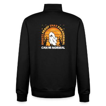 Geisterjäger Halloween Englisch Spruch - Unisex Organic Zip Sweatshirt von Stanley/Stella - Schwarz - Hinten - AI Model Male 185 light (185cm)