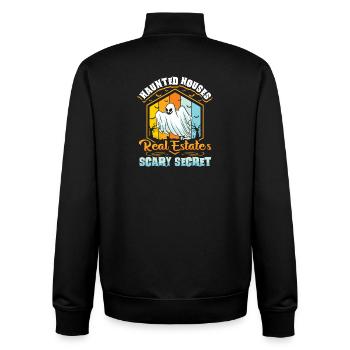 Geisterjäger Halloween Englisch Spruch - Unisex Organic Zip Sweatshirt von Stanley/Stella - Schwarz - Hinten - AI Model Male 185 light (185cm)