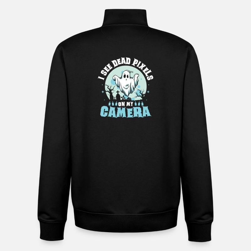 Ghost Hunter Halloween English Saying - Unisex Organic Zip Sweatshirt by Stanley/Stella - black