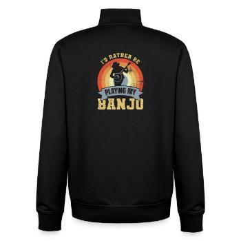 Blague sur le joueur de banjo - Sweat zippé unisexe en coton bio Stanley/Stella - noir - Dos - AI Model Male 185 light (185cm)