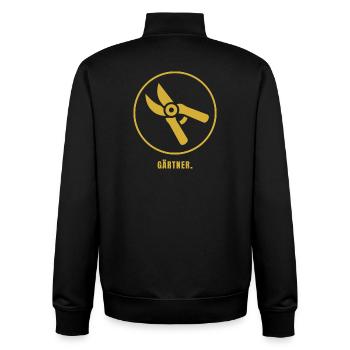 Minimalistisches Gärtner Design Gold  - Unisex Organic Zip Sweatshirt von Stanley/Stella - Schwarz - Hinten - AI Model Male 185 light (185cm)