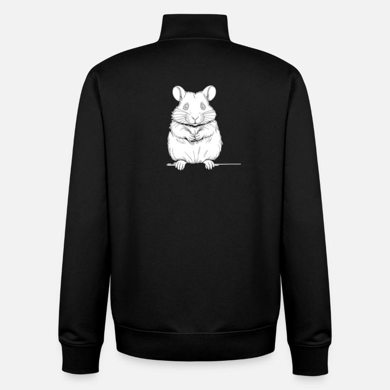 Hamster mignon - Sweat zippé unisexe en coton bio Stanley/Stella - noir