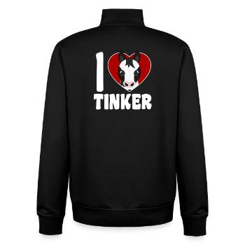 Ich liebe Tinkerpferde - Herz - Unisex Organic Zip Sweatshirt von Stanley/Stella - Schwarz - Hinten - AI Model Male 185 light (185cm)