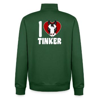 Ich liebe Tinkerpferde - Herz - Unisex Organic Zip Sweatshirt von Stanley/Stella - Flaschengrün - Hinten - AI Model Male 185 dark (185cm)