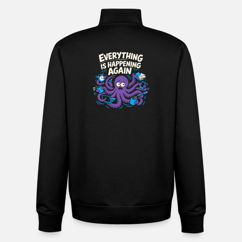 Lustiger Oktopus Überstimuliertes - Unisex Organic Zip Sweatshirt von Stanley/Stella - Schwarz