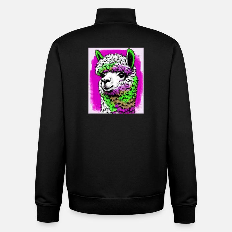 Alpaga - Sweat zippé unisexe en coton bio Stanley/Stella - noir
