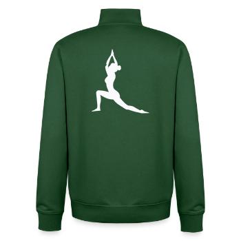 Yogapose Silhouette Kraft Balance - Unisex Organic Zip Sweatshirt von Stanley/Stella - Flaschengrün - Hinten - AI Model Male 185 dark (185cm)