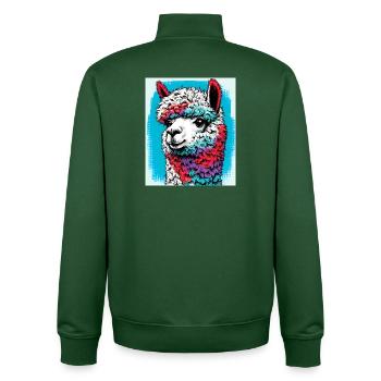Alpaga - Sweat zippé unisexe en coton bio Stanley/Stella - vert bouteille - Dos - AI Model Male 185 dark (185cm)
