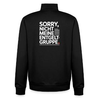 Sorry Nicht Meine Entgeltgruppe Beamte TVöD Büro - Unisex Organic Zip Sweatshirt von Stanley/Stella - Schwarz - Hinten - AI Model Male 185 light (185cm)