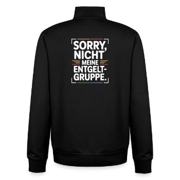Sorry Nicht Meine Entgeltgruppe Beamte TVöD Büro - Unisex Organic Zip Sweatshirt von Stanley/Stella - Schwarz - Hinten - AI Model Male 185 light (185cm)
