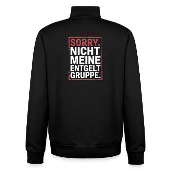 Sorry Nicht Meine Entgeltgruppe Beamte TVöD Büro - Unisex Organic Zip Sweatshirt von Stanley/Stella - Schwarz - Hinten - AI Model Male 185 light (185cm)