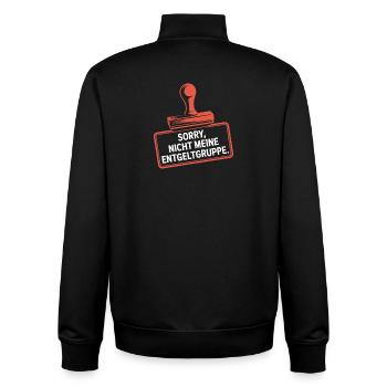 Sorry Nicht Meine Entgeltgruppe Beamte TVöD Büro - Unisex Organic Zip Sweatshirt von Stanley/Stella - Schwarz - Hinten - AI Model Male 185 light (185cm)