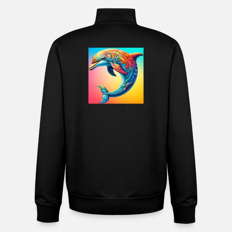 Delfin - Unisex Organic Zip Sweatshirt von Stanley/Stella - Schwarz