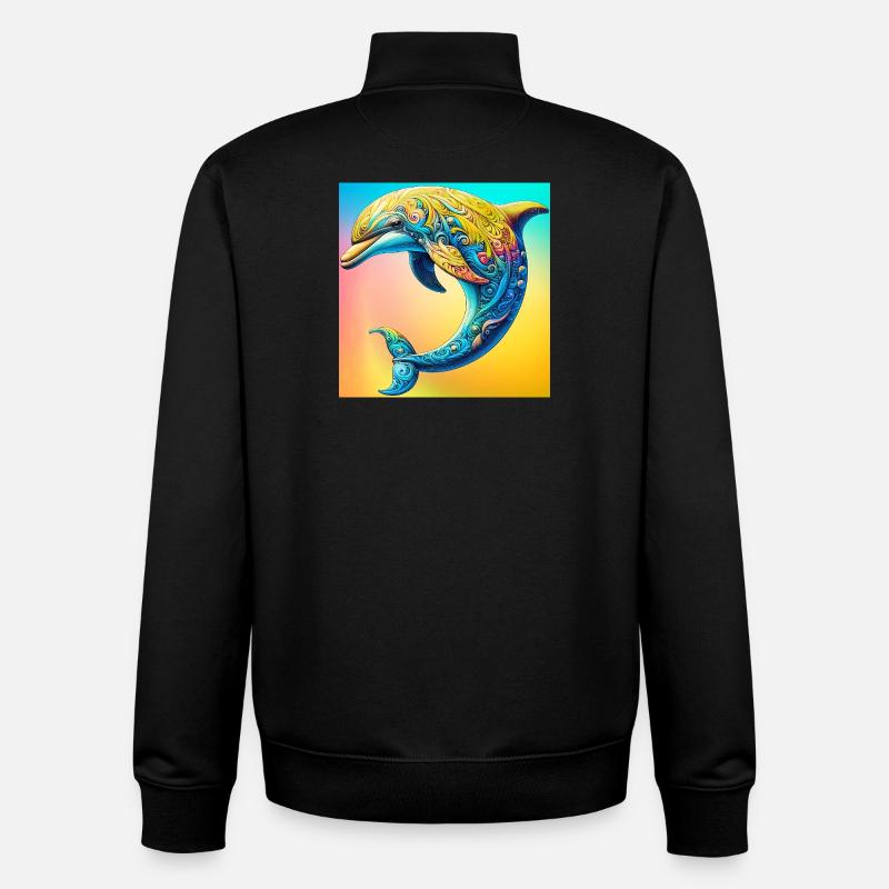 Delfin - Unisex Organic Zip Sweatshirt von Stanley/Stella - Schwarz