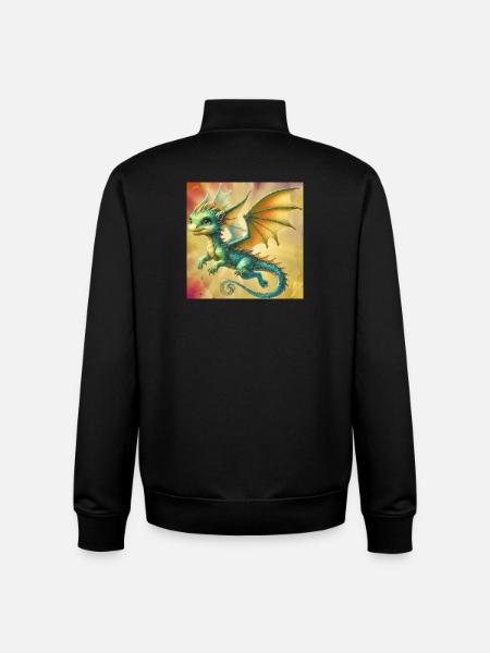 dragon - Unisex Organic Zip Sweatshirt by Stanley/Stella - black