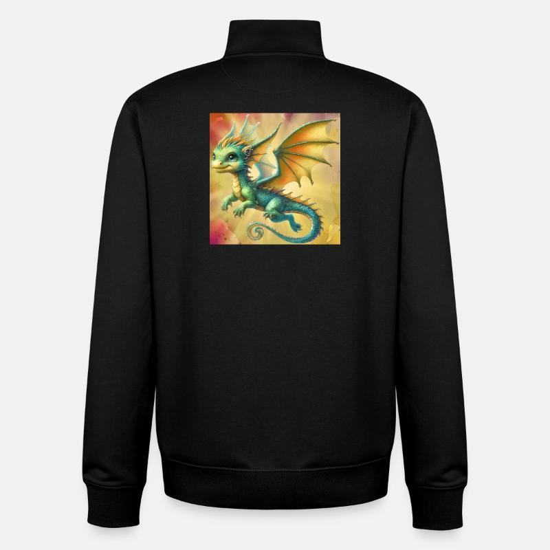 dragon - Sweat zippé unisexe en coton bio Stanley/Stella - noir