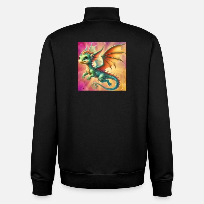 dragon - Sweat zippé unisexe en coton bio Stanley/Stella - noir