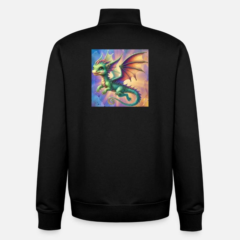 dragon - Sweat zippé unisexe en coton bio Stanley/Stella - noir