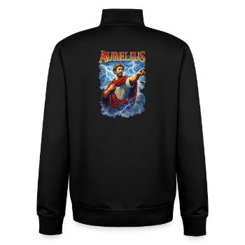 Portrait of Marcus Aurelius - Unisex Organic Zip Sweatshirt by Stanley/Stella - black - Back - AI Model Male 185 light (185cm)