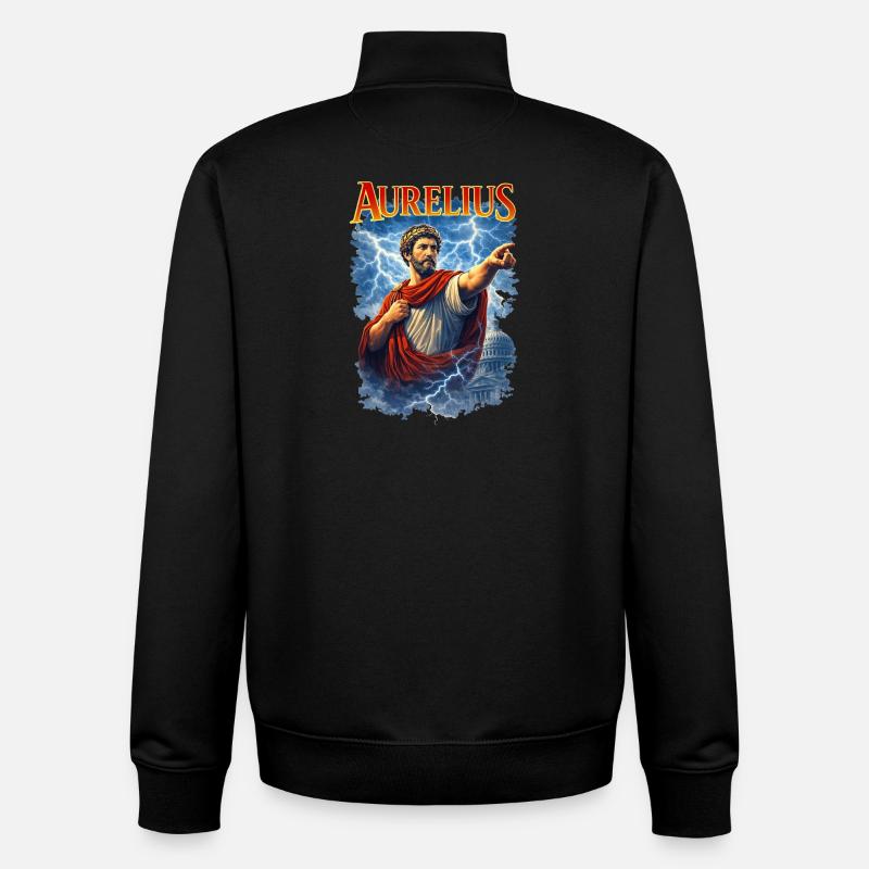 Marcus Aurelius Porträt - Unisex Organic Zip Sweatshirt von Stanley/Stella - Schwarz