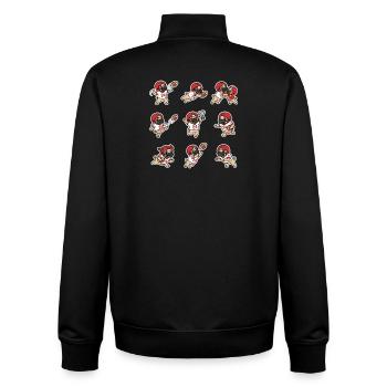 Suesser Mops Football Spieler Touchdown - Unisex Organic Zip Sweatshirt von Stanley/Stella - Schwarz - Hinten - AI Model Male 185 light (185cm)