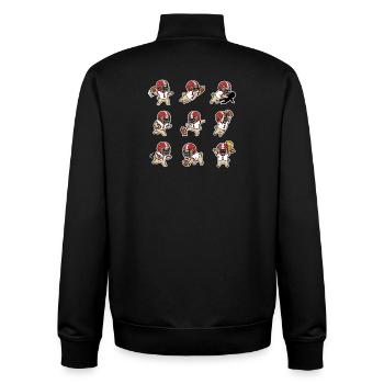 Suesser Mops Football Spieler Touchdown - Unisex Organic Zip Sweatshirt von Stanley/Stella - Schwarz - Hinten - AI Model Male 185 light (185cm)