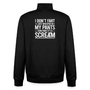 I Don't Fart I Just Whisper In My Pants - Unisex Organic Zip Sweatshirt by Stanley/Stella - black - Back - AI Model Male 185 light (185cm)